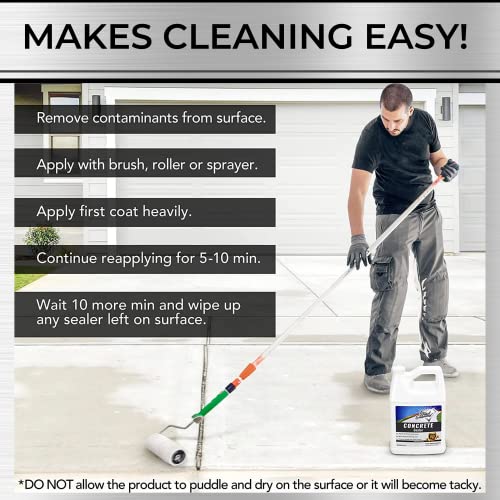 Concrete Sealer Clear Penetrating Waterproofing Spray for Driveways, Patios, Brick, Stone T80034