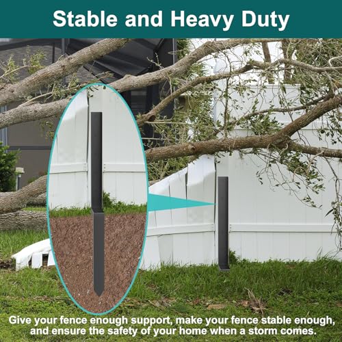 Heavy Duty Steel Fence Post Repair Stakes for Wood Fence M774468