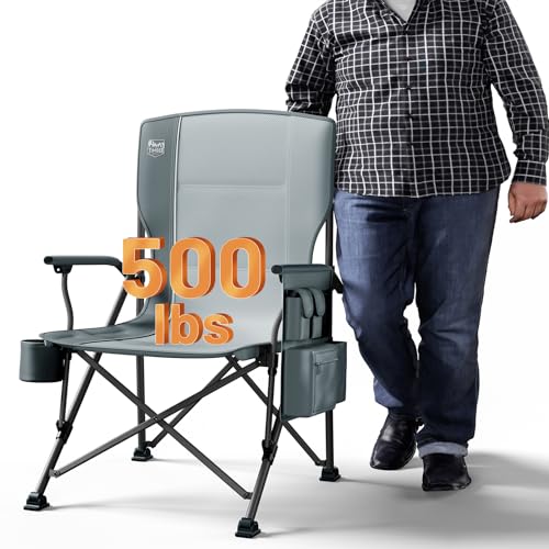 Oversized Folding Camping Chair High Back Heavy Duty for Adults with Cup Holder K6105