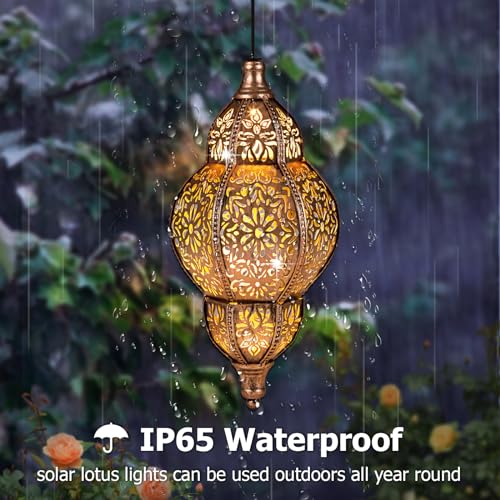 Hanging Solar Lantern Outdoor Decor, Waterproof LED for Garden Patio T6566