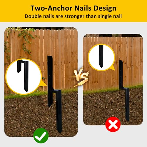 Steel Fence Post Repair Stakes, 40 Inch, 2 Pack V8401