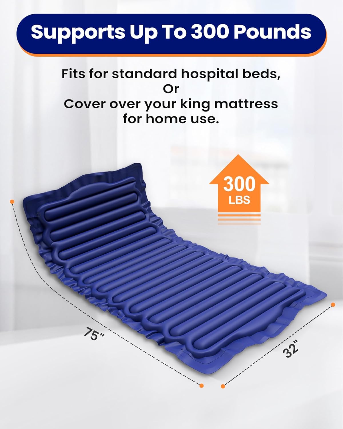 Alternating Air Pressure Mattress Pad with Pump, Waterproof Bed Sore Relief Cushion S2752