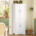 67” Storage Cabinet, Kitchen Pantry Cabinet with 4 Doors and 2 Adjustable Shelves, Cupboard, Tall Bathroom Cabinets for Dining Room, Living Room, White