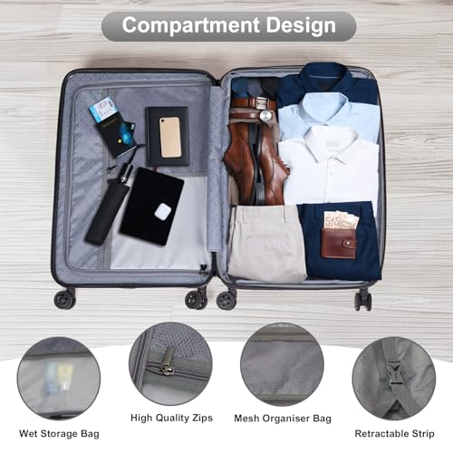 Luggage Expandable 3 Piece Set Suitcase with TSA Lock Spinner Wheels 20/24/28in S545211