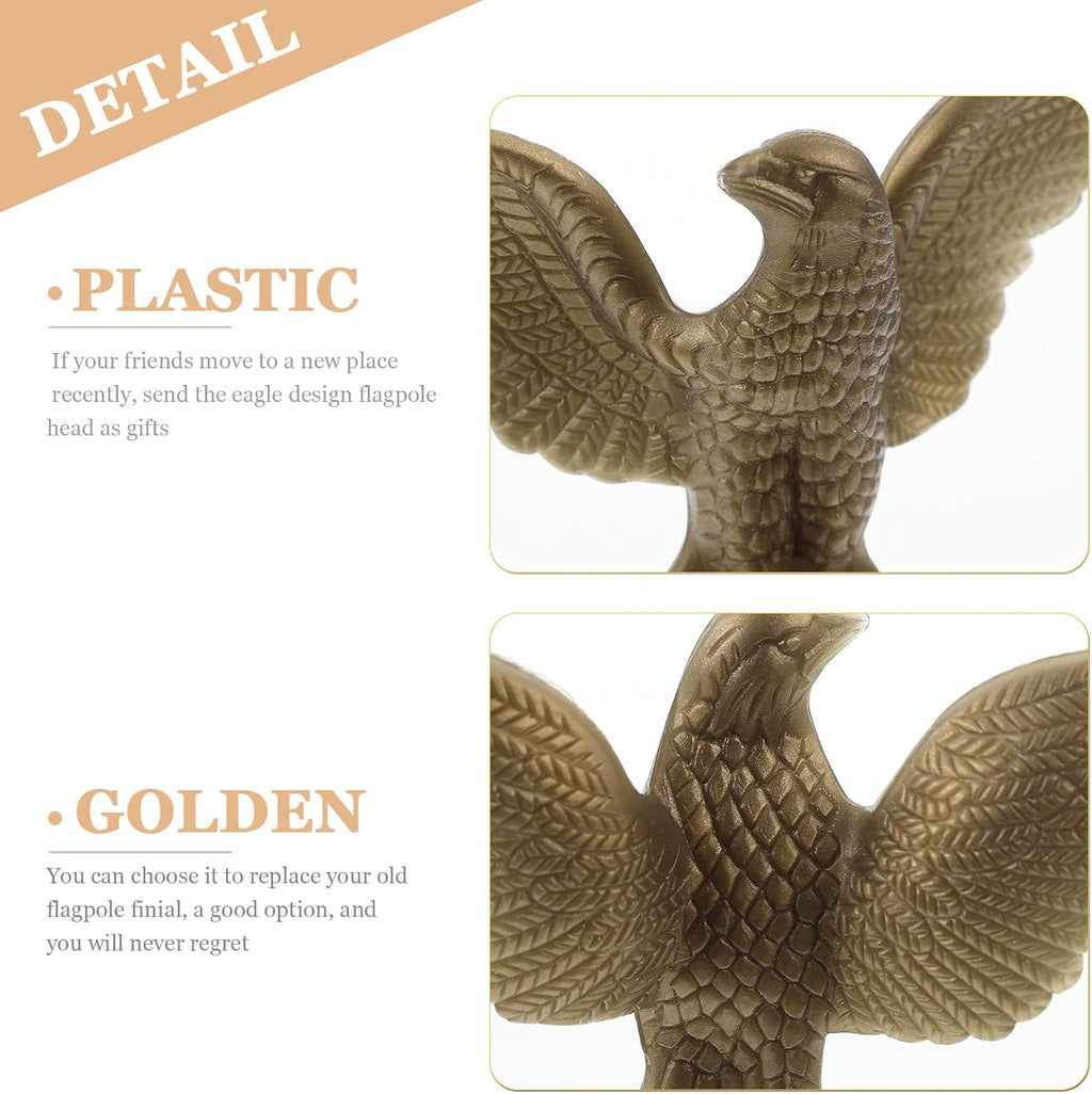 Golden Plastic Eagle Flag Pole Topper 2 Pack Y535