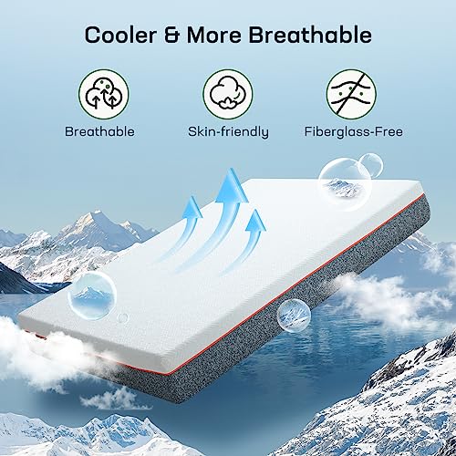Twin Size Cooling Gel Memory Foam Mattress, Medium Firm, Fiberglass Free Y87821