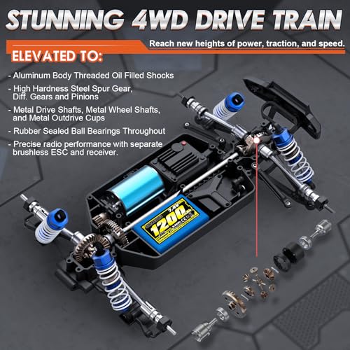 1/16 Scale 4WD Brushless RC Truck, All Terrain Off-Road Semi-Truck V171376