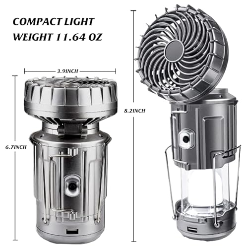 Solar Camping Lantern with Fan, Rechargeable, Battery Operated G12238