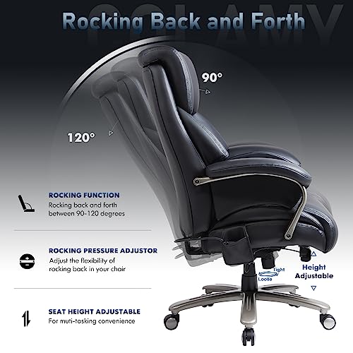 Big and Tall Office Chair Heavy Duty Leather Executive Desk Chair with Wide Seat and Adjustable Headrest R315