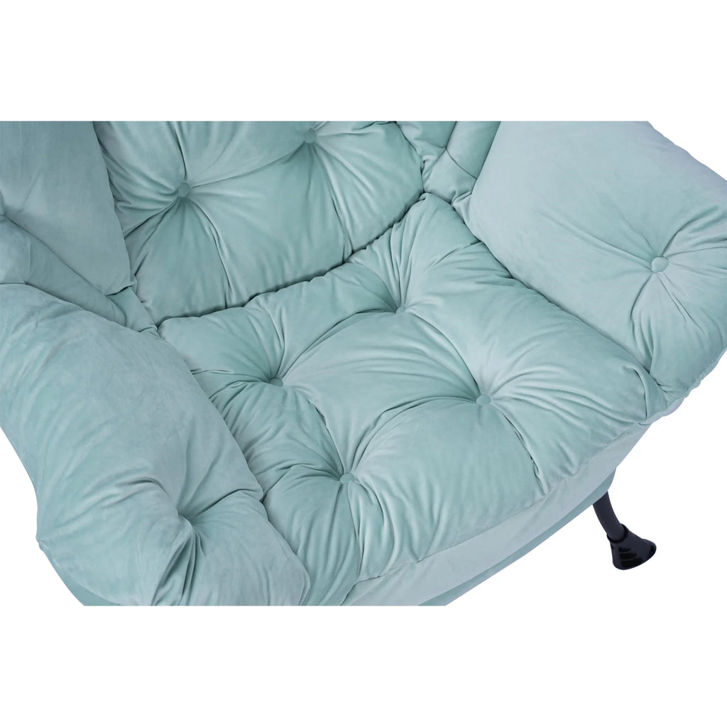 Reading Chair with Ottoman, Fabric Accent Chair for Living Room, Green A565012