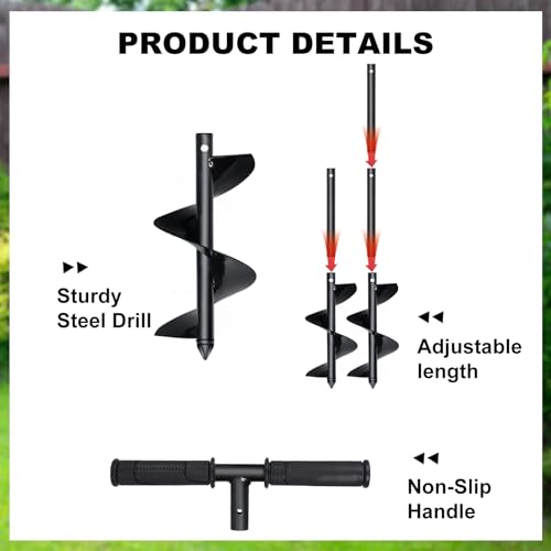 Post Hole Digger Auger Drill for Planting Bulbs and Seedlings G450