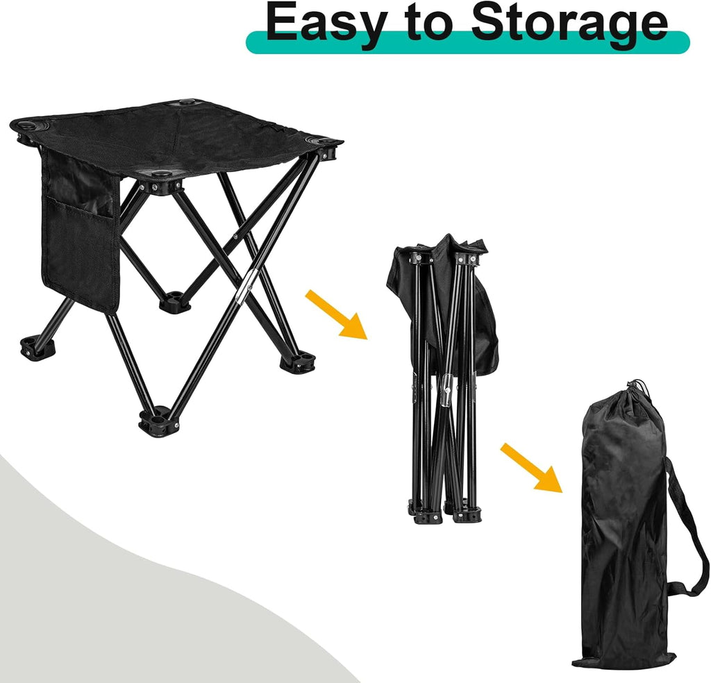 Folding Camping Stool with Side Pocket and Storage Bag O8081