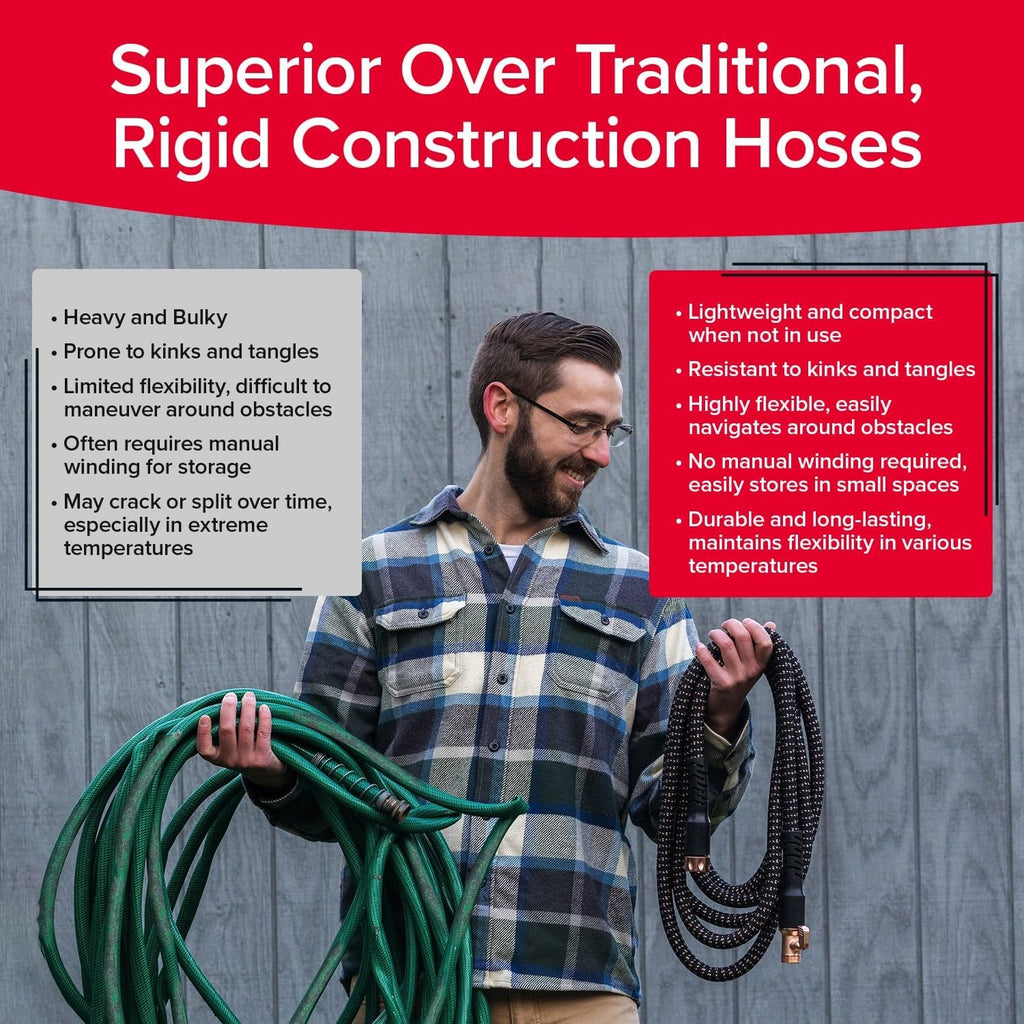 Expandable Garden Hose with Spray Nozzle, 25 FT L3096