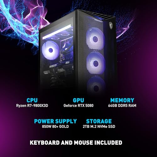 Gaming Desktop PC with AMD Ryzen 7, RTX 4060, 16GB RAM, 1TB SSD T284492