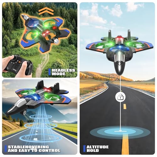 Foam Remote Control Airplane Fighter Jet with Lights for Kids Adults H4069