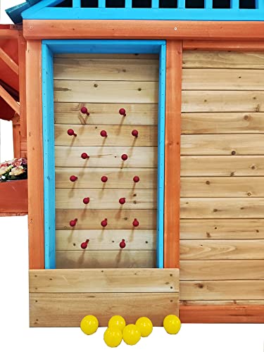 Outdoor Wood Playhouse for Kids with Mailbox and Bench D9530