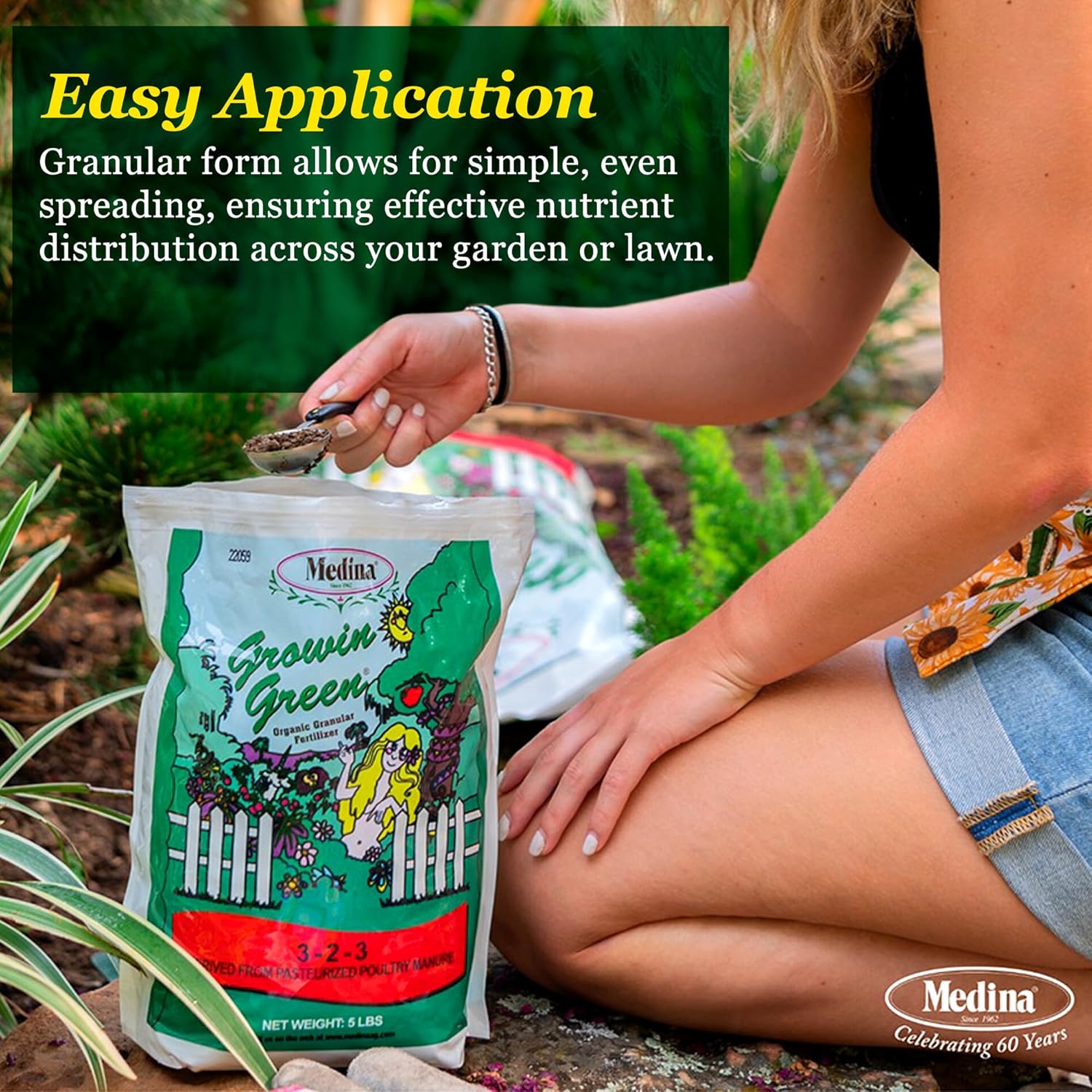 Organic Granular Fertilizer 5 lb Bag for Gardens and Lawns E5767