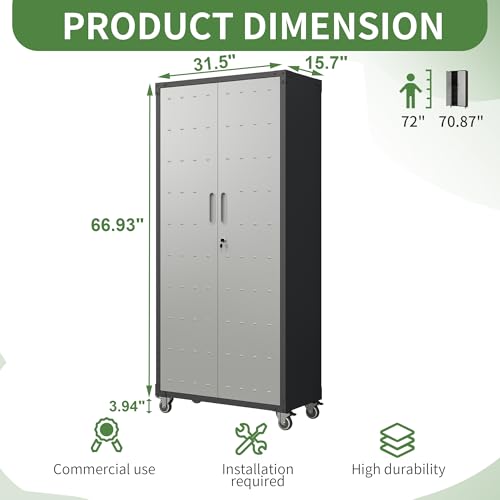 Rolling Tool Storage Cabinet with 4 Drawer and Locking Door U282375