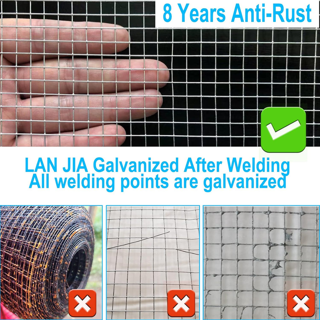 1/2 inch Galvanized Hardware Cloth 24 x 100 ft 19 Gauge Welded Wire Mesh E1729