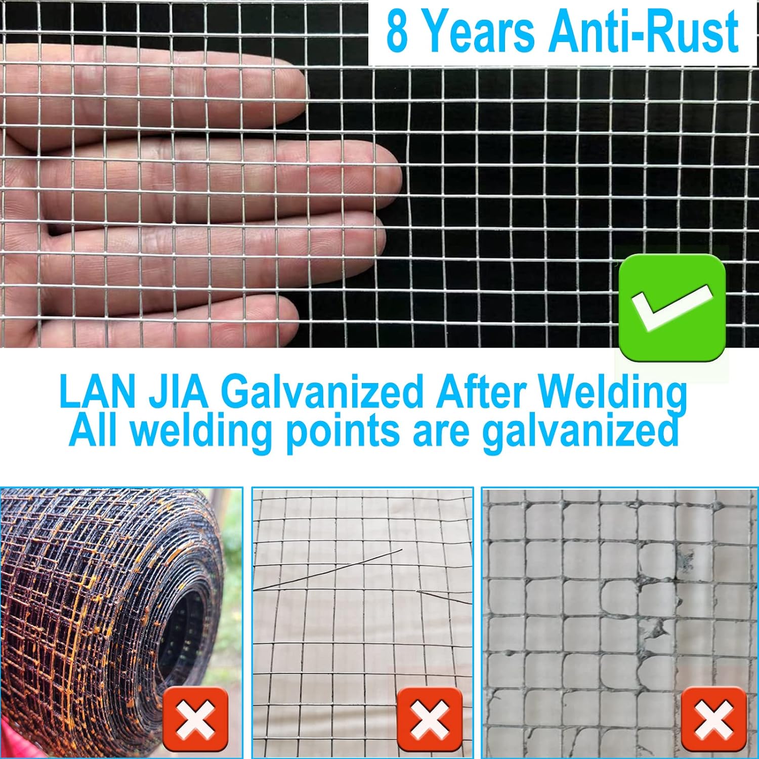 1/2 inch Galvanized Hardware Cloth 24 x 100 ft 19 Gauge Welded Wire Mesh E1729