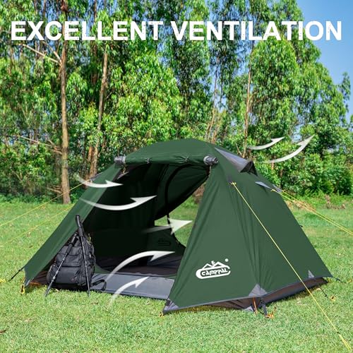 2-3 Person Backpacking Tent, Waterproof Windproof 4 Season, Easy Setup for Camping Hiking S275