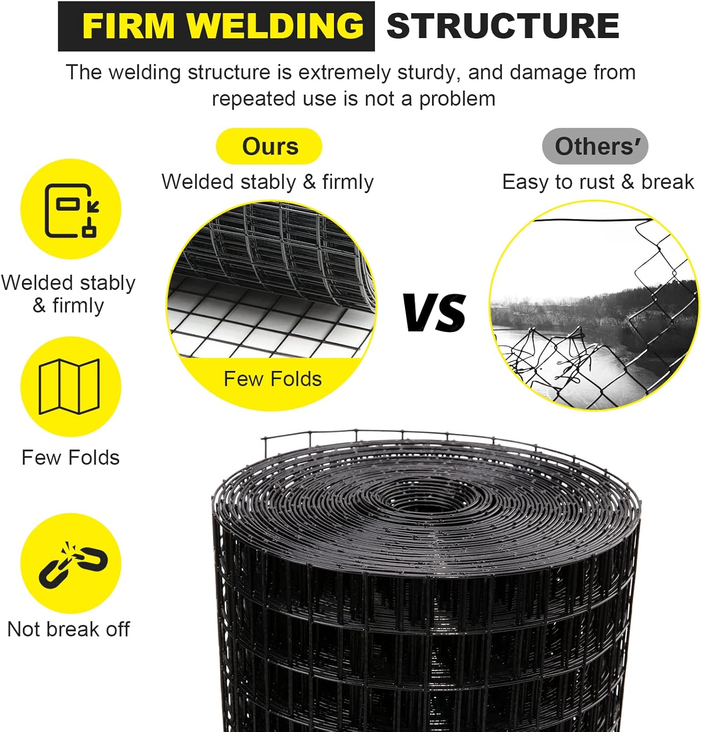 1/2 inch 16 Gauge Black Vinyl Coated Welded Fence Mesh 24 x 100 ft I133