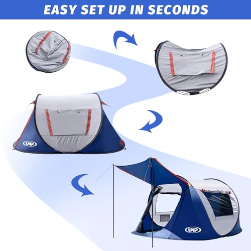 Pop-up Tent for 3 Person Camping, Portable Beach Shade with Carrying Bag P968