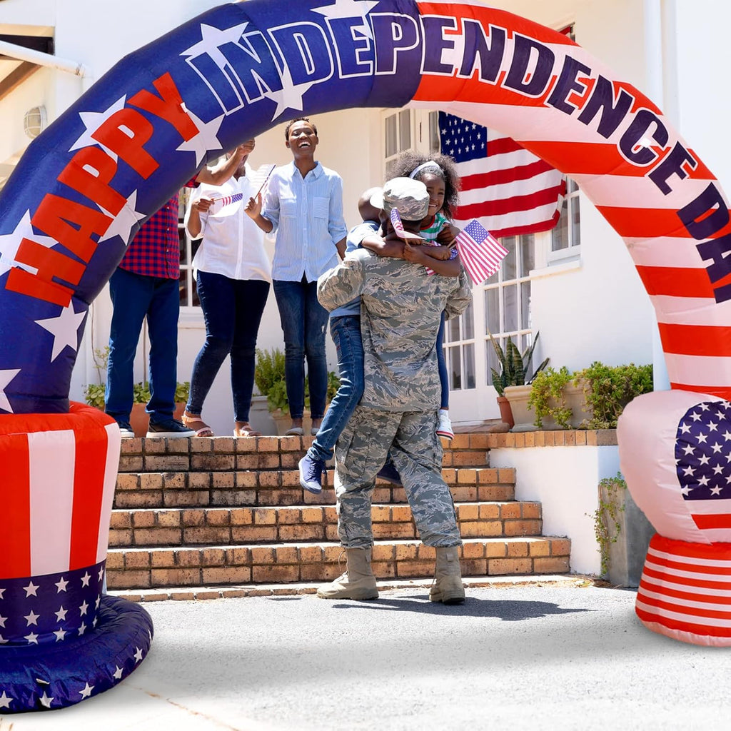 Patriotic Inflatable American Bald Eagle Arch with LED Lights for Outdoor Party Decor P436