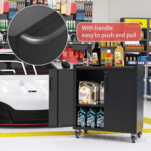 Rolling Tool Storage Cabinet with 4 Drawer and Locking Door U282375