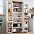 Kitchen Pantry Cabinet with 4 Doors and 1 Drawer, Freestanding Storage Cupboard L190261