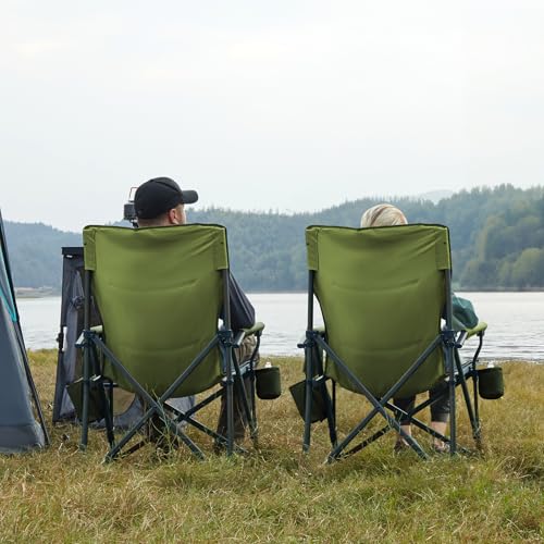 Oversized Folding Camping Chair High Back Heavy Duty for Adults with Cup Holder K6105