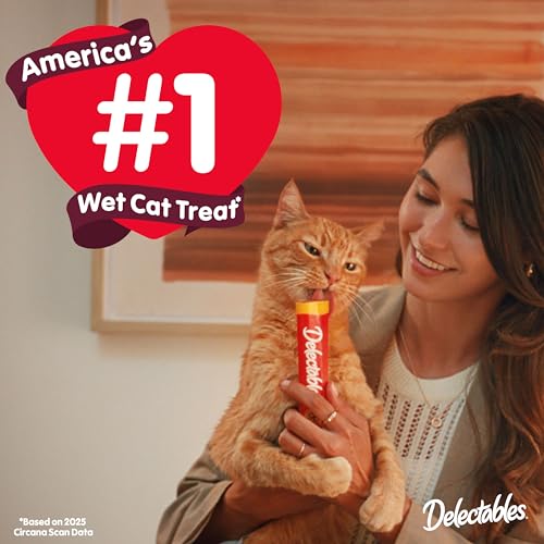 Handheld Lickable Treats for Cats, Chicken and Tuna Salmon, 54 Count A909
