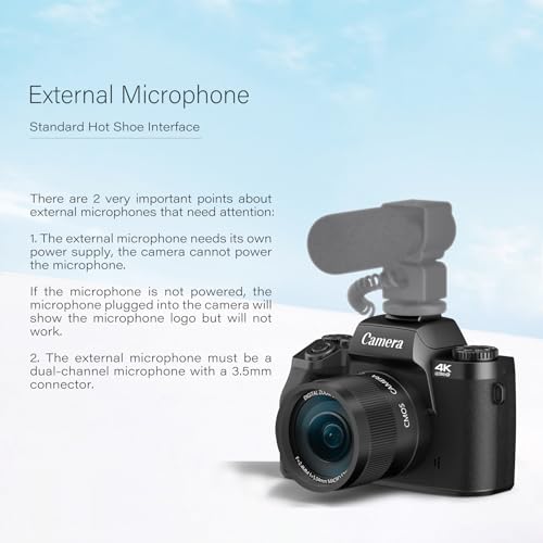 4K 64MP WiFi Touch Screen Vlogging Camera with Flash and 32GB SD Card X958972