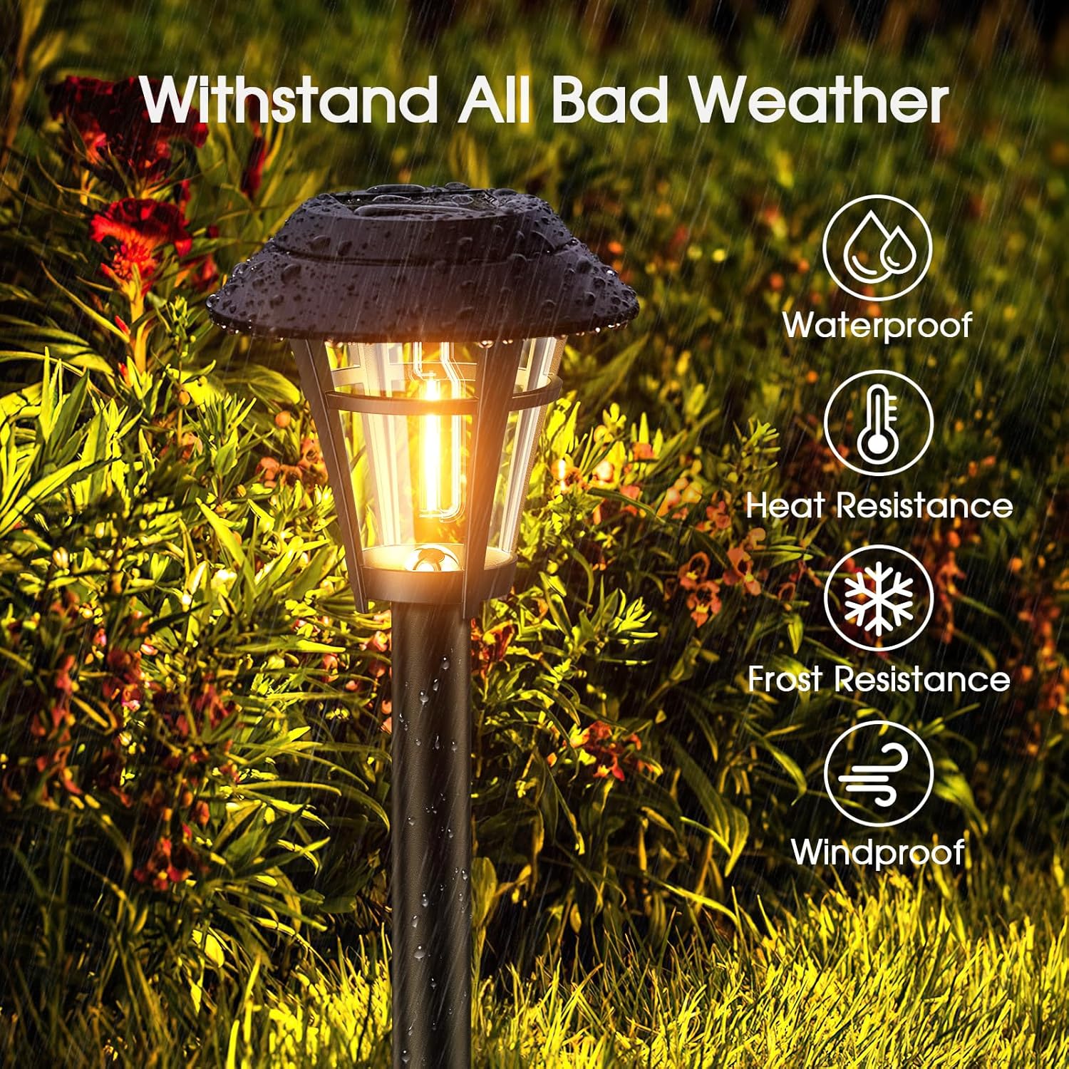Solar Pathway Lights Outdoor, 10 Pack, Waterproof, Auto On/Off C50421