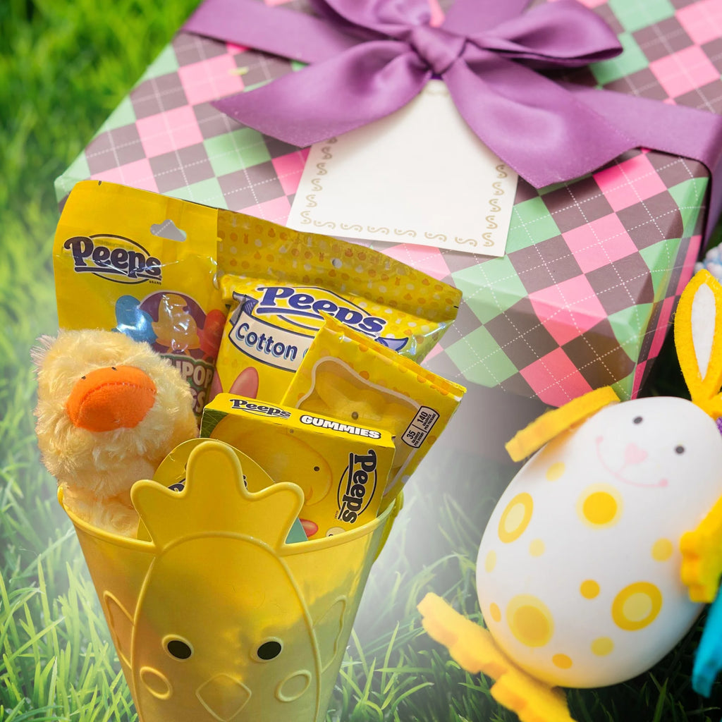 Easter Gift Basket with Plush Duck Toy, Candy, Lip Balm & Reusable Bucket U801934