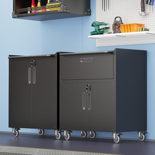 Wall Cabinet with 2 Doors, Lockable, Adjustable Shelves, Heavy Duty Steel J4545