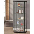 Traditional 5 Shelf Glass Curio Cabinet In Black