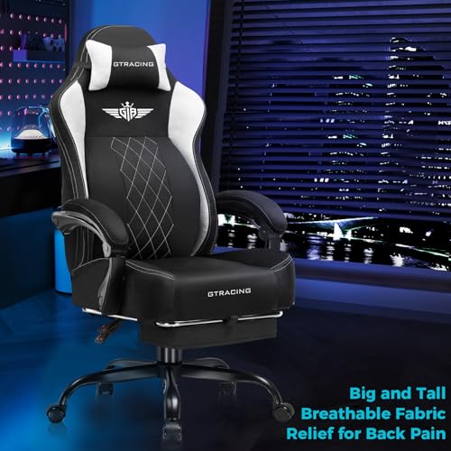 Big and Tall Gaming Chair with Breathable Fabric and Lumbar Support U62154