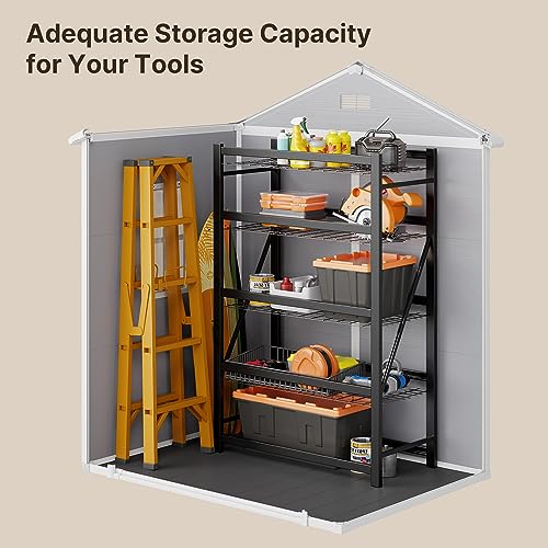 Outdoor Resin Storage Shed 5x3 FT with Lockable Door for Garden, Patio, Backyard W247105