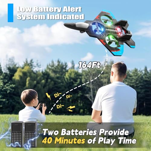 Foam Remote Control Airplane Fighter Jet with Lights for Kids Adults H4069