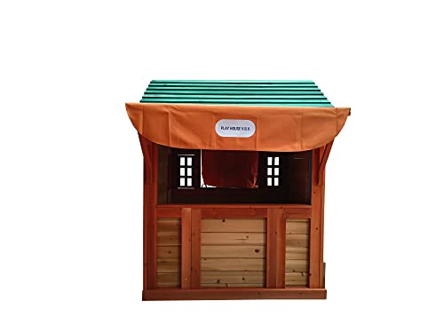Outdoor Wood Playhouse for Kids with Mailbox and Bench D9530