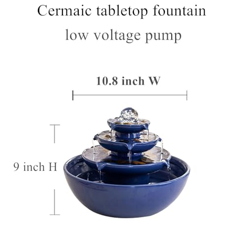 Indoor tabletop ceramic fountain water feature R92802