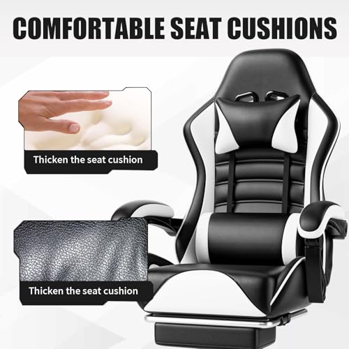 Ergonomic Gaming Chair with Footrest, Reclining, Lumbar Support I1131