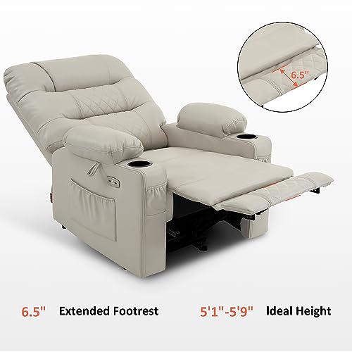 Zero Gravity Power Recliner Chair with Heat and Vibration Massage, USB Ports, Cup Holders, Faux Leather G3748