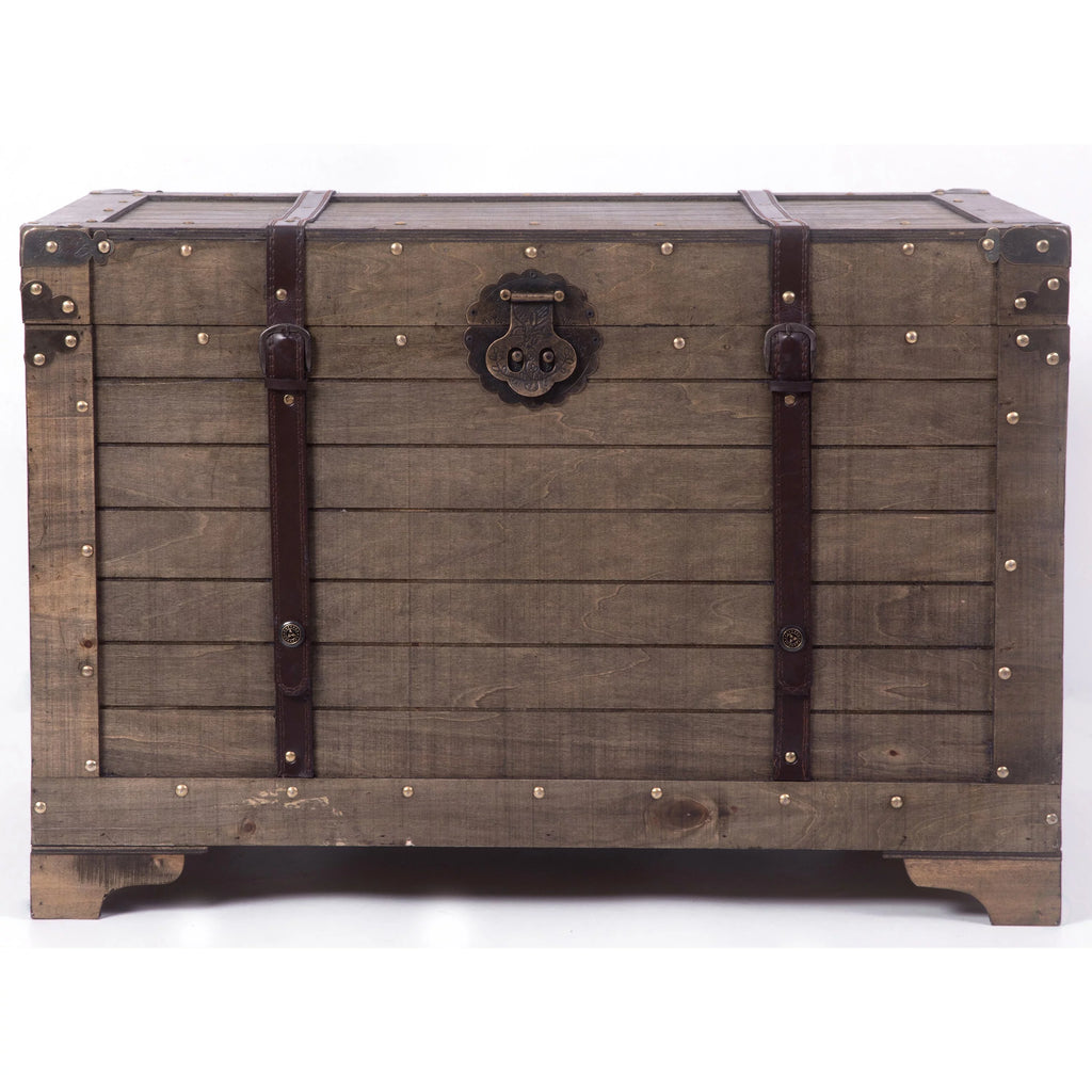 Large Natural Wood Storage Trunk Coffee Table M381