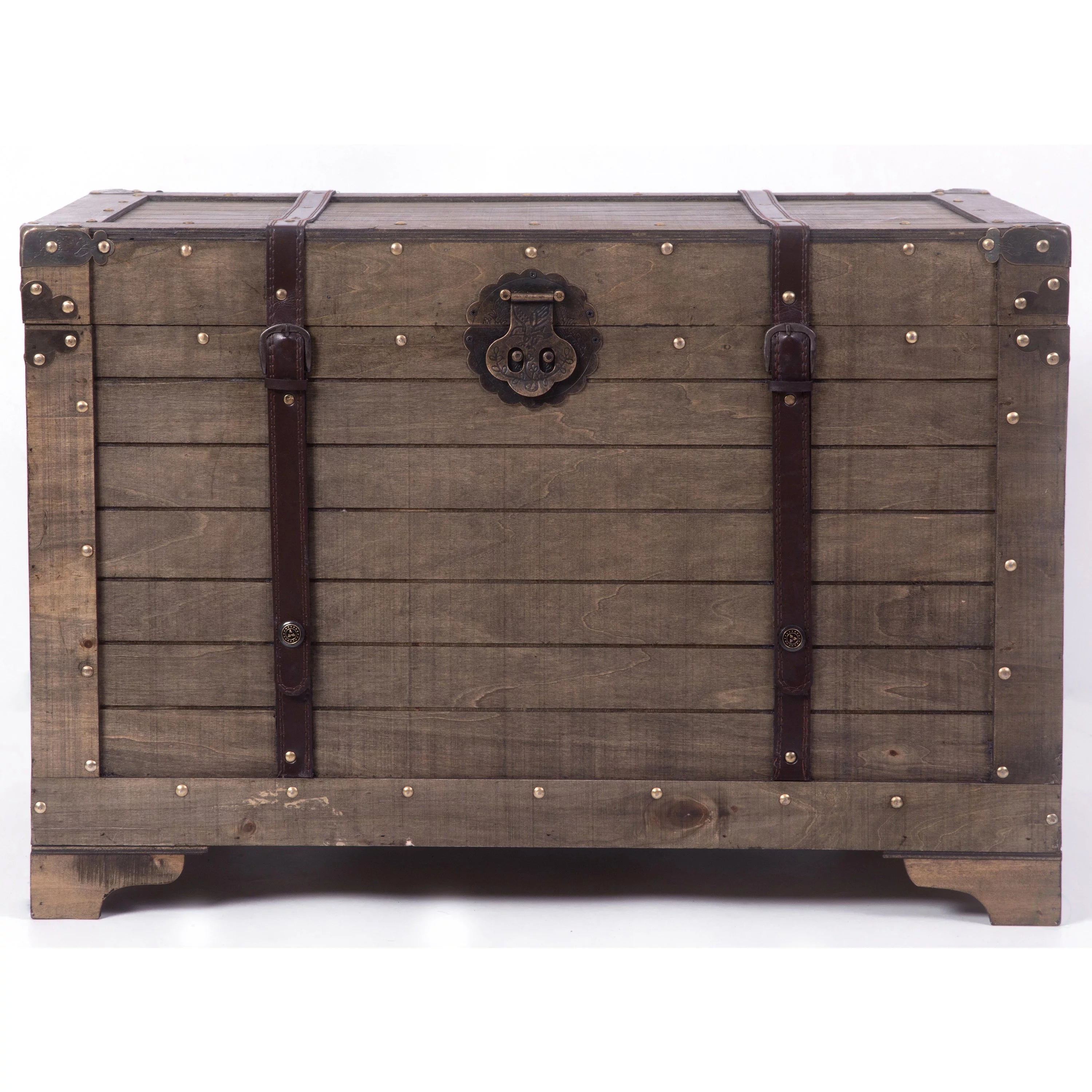 Large Natural Wood Storage Trunk Coffee Table M381