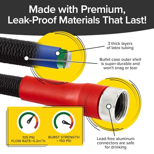 Expandable Garden Hose 50 ft with Turbo Shot Nozzle K302