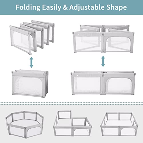 Foldable Baby Playpen for Toddlers, Indoor & Outdoor with Packing Bag H484025