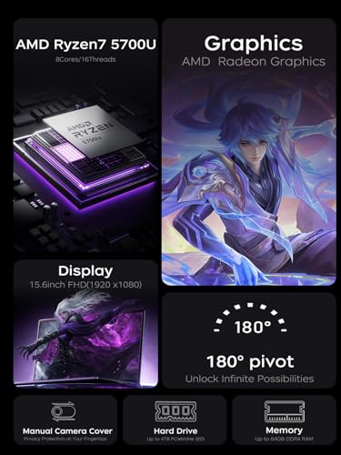15.6 Inch Gaming Laptop, AMD Ryzen 7, 16GB RAM 512GB SSD, Windows 11 K384626