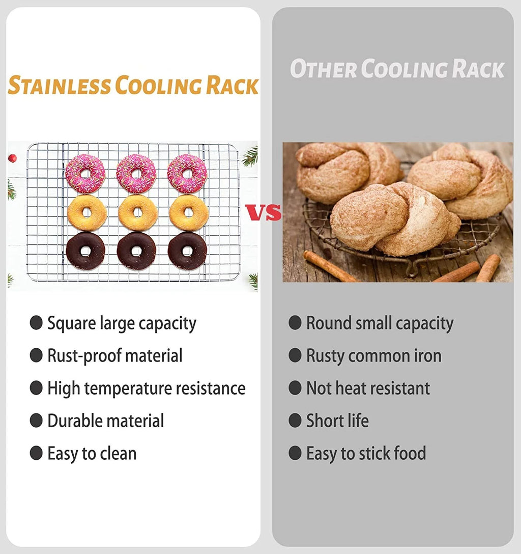 Stainless Steel Cooling Rack Set of 2 for Baking, Roasting, and Grilling L421769